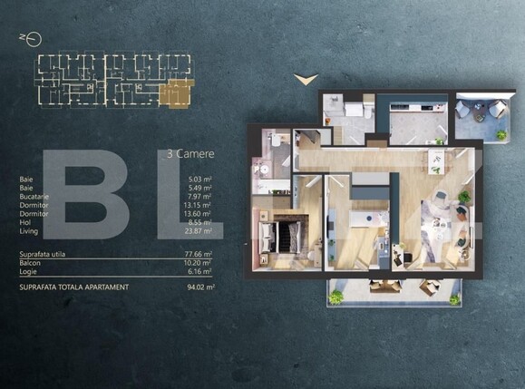 Apartament de vânzare 3 camere Iris - 145282AV | BLITZ Cluj-Napoca | Poza1