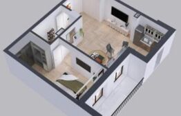 Apartament semifinisat, 2 camere, 54mp, zona Avram Iancu