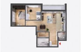 Apartament semifinisat, 3 camere, 2 bai, 67mp, zona Avram Iancu