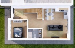 Duplex cu arhitectura moderna, 119 mp, semifinisat, zona Terra 