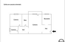 3 camere, 62 mp, etaj intermediar, zona Piata Hermes