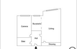 Vanzare apartament 2 camere, 48.41 mp utili, orientare sudica, cu parcare