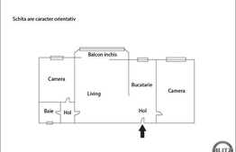 3 camere, 55,25 mp, etaj intermediar, parcare, zona strazii Bucium