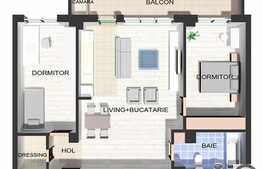 3 camere, 76,92 mp, semifinisat, etaj intermediar, zona Polus Center