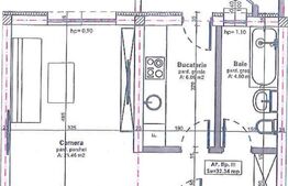 Apartament cu o camera, cu CF, semifinisat, 32 mp, balcon 4mp, parcare, Apahida