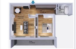 Apartament de 2 camere la parter cu terasa, finisat , zona Vivo