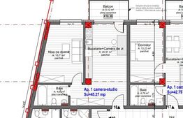 Apartament, 2 camere, 45.27mp, zona Marasti 