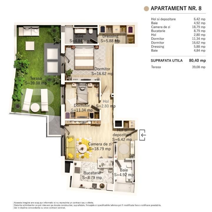 Exclusivitate! Comision 0%! , 3 camere, 81 mp, zona Parcul Central 