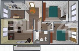 Apartament 3 camere, 70 mp utili, semifinisat, optional parcare!