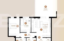 Apartament 3 camere, 71,79 mp + terasa 32,79, zona exclusivista Vivo