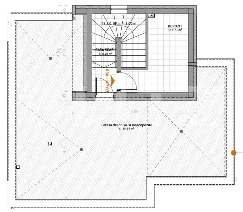 Apartament 3 camere, terasa de 60mp, parcare, zona Ira 
