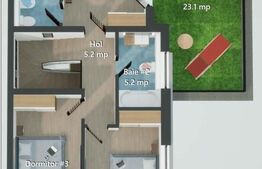 Duplex cu CF de 120 m2 , cu garaj si gradina, Valea Chintaului 