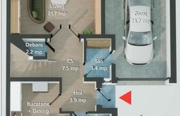 Duplex cu CF de 120 m2 , cu garaj si gradina, Valea Chintaului 