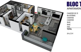 Apartament 3 camere, 80 mp, in ansamblu rezidential nou, zona Teilor