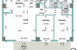 3 camere, decomandat, semifinisat, imobil nou, balcon, zona Piata Mihai Viteazu