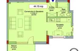 Garsoniera 44 mp, etaj intermediar,semifinisata,imobil nou, zona strazii Dunarii