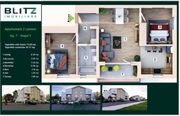 Apartament 3 camere, bloc tip vila P + 2, Sanpetru