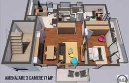 3 camere, 77 mp, semifinisat, parcare, zona strazii Campului!