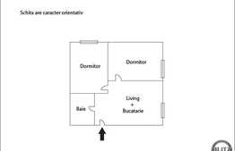 3 camere, 56.55 mp, balcon, semifinisat!