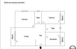 3 camere, 86 mp, decomandat, zona strazii Buna Ziua