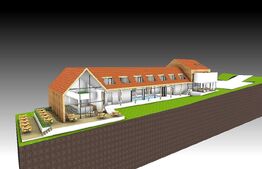 Teren intravilan cu suprafata de 1763 mp, cu autorizatie de constructie pentru pensiune,cu iesire la lac,in Martinesti