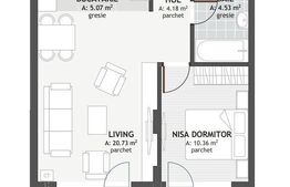 Apartament cu CF de 2 camere, etaj intermediar,orientat VEST, Bloc Premium