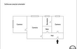 De vanzare apartament 3 camere, 38 mp, bucataria mobilata, zona Diana