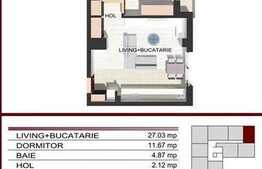 2 camere, 45,65 mp, semifinisat, imobil nou, zona Polus Center