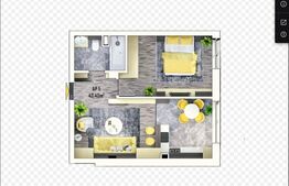 Apartament modern, semifinisat, cu 2 camere, 43,4mp, Apahida