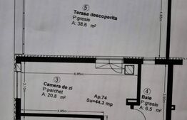 Apartament 2 camere, terasa 38mp, vedere panoramica, zona Pod IRA