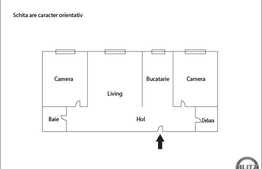 De vanzare apartament 3 camere, 54 mp, boxa subsol, zona Bucium