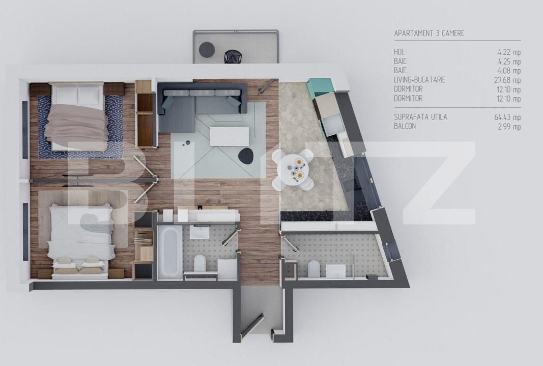 Apartament de vânzare 3 camere Dambul Rotund - 153910AV | BLITZ Cluj-Napoca | Poza8