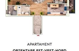 Apartament 3 camere, 70 mp, balcon, parcare subterana