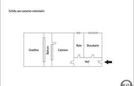 Vanzare apartament 1 camera, 43 mp, gradina, decomandat, zona Real