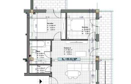 Apartament de 3 camere, 59 mp,zona Terra