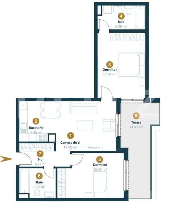 Apartament de vânzare 3 camere Intre Lacuri - 154925AV | BLITZ Cluj-Napoca | Poza6
