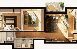 Apartament 3 camere, 72 mp, 2 balcoane, constructie noua, zona Dunarii 