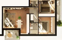 Apartament 3 camere, 67 mp, 2 balcoane, constructie noua, zona Dunarii 