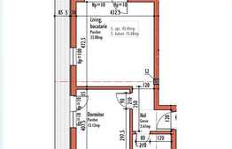 Vanzare apartament 2 camere, 41,41 mp, semifinisat, terasa, zona Calea Turzii