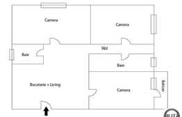 Apartament de vanzare cu 3 camere, 78 mp, decomandat, zona Piata Cipariu