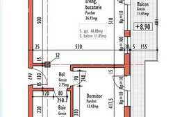 Vanzare apartament 2 camere, 41,41 mp, semifinisat, terasa, zona Calea Turzii