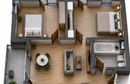 Apartament modern, semifinisat, cu 3 camere, in Apahida 