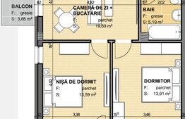 Apartament 3 camere Apahida 55mp | Complex Estimo | Ideal pentru o familie