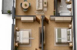 Apartament 3 camere Apahida 55mp | Complex Estimo | Ideal pentru o familie