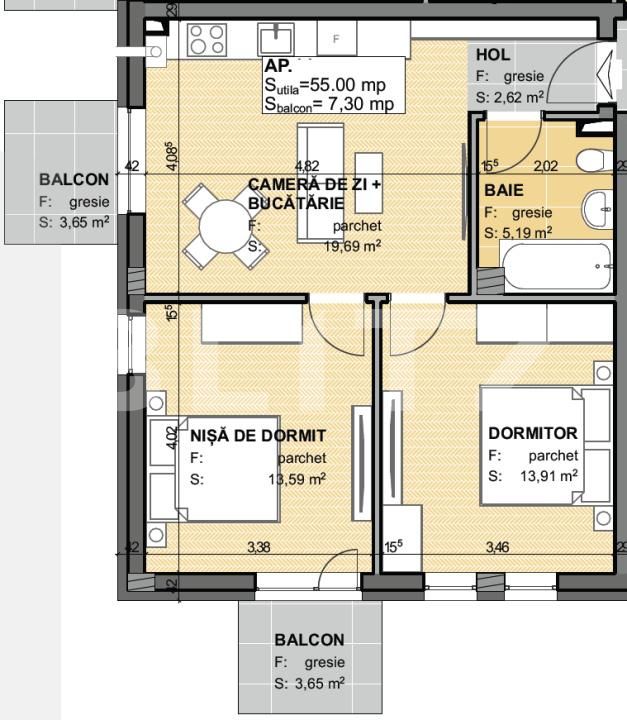 Apartament de vânzare 3 camere Apahida - 156639AV | BLITZ Cluj-Napoca | Poza2