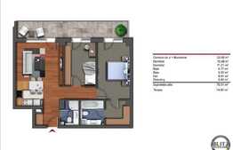 Vanzare apartament 3 camere, 70,51 mp, terasa, zona strazii Buna Ziua