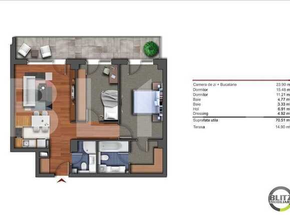 Apartament de vânzare 3 camere Bună Ziua - 15665AV | BLITZ Cluj-Napoca | Poza1