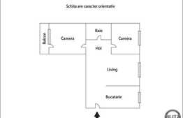 De vanzare apartament 3 camere, 59 mp, boxa subsol, zona Pietei 14 Iulie