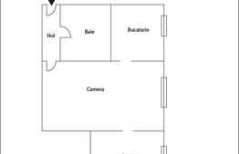 Vanzare apartament cu 2 camere, 30 mp utili