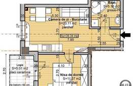 Vanzare apartament 2 camere, 39,25 mp, imobil nou, semifinisat!